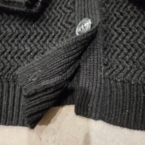 FOREVER 21 Women's Black Grey Cream Button-Down V-Neck Cardigan - Medium - Picture 14 of 15